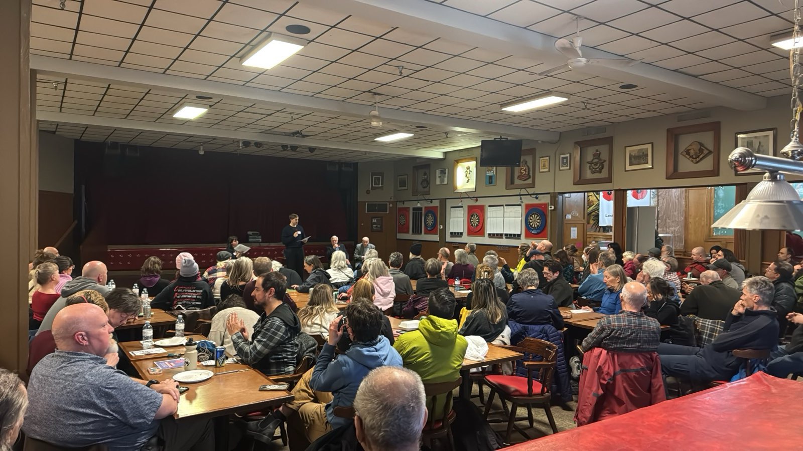 185 Calgarians filling the Royal Canadian Legion hall during presentations about the Mature Asset Strategy and Coal Industry Modernization Initiative